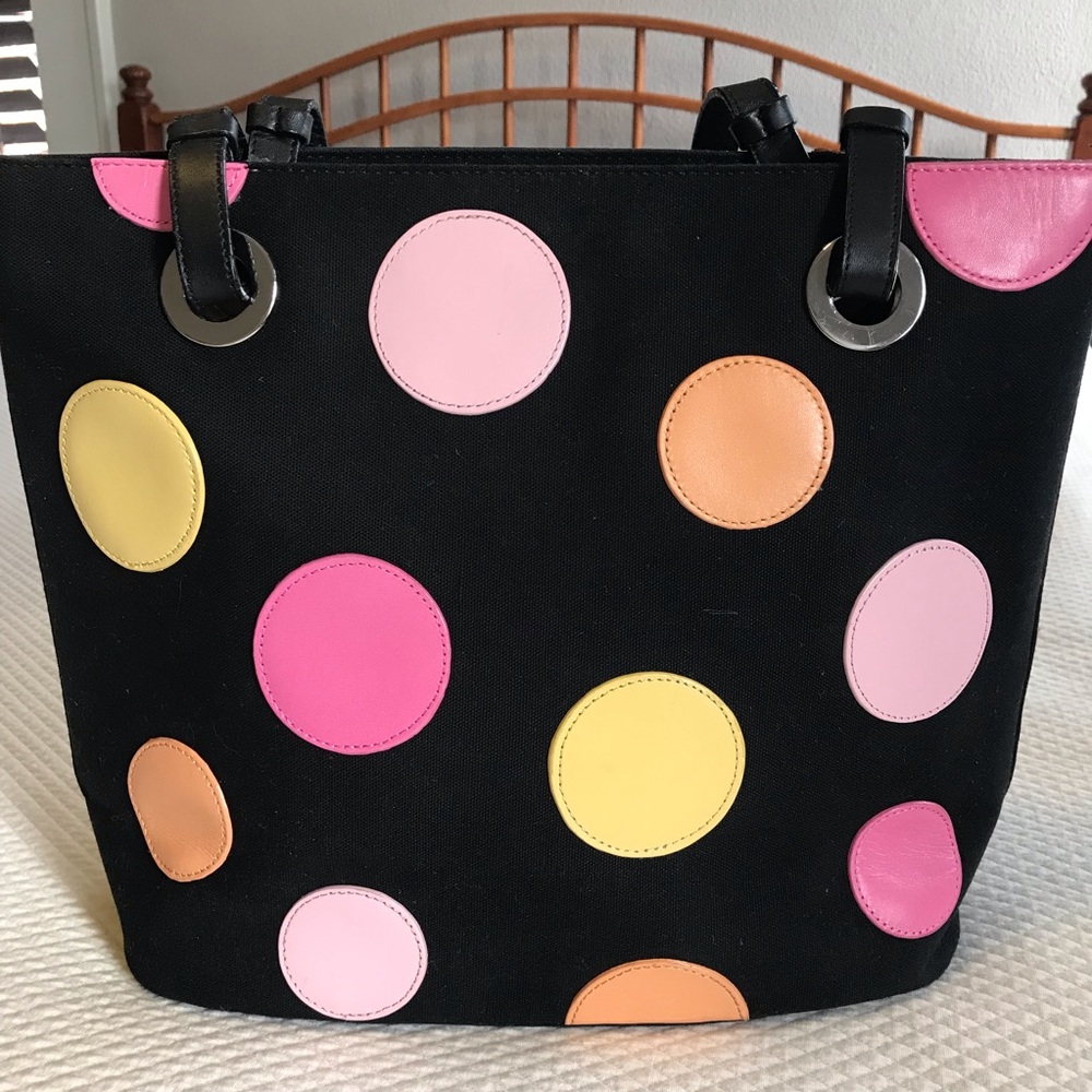 Black with bright dots Talbots tote bag